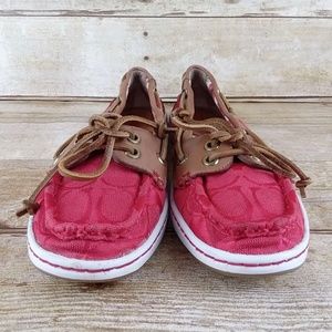 Coach Richelle Signature Boat Shoes Hibiscus Women's Size 7B Slip On Shoes